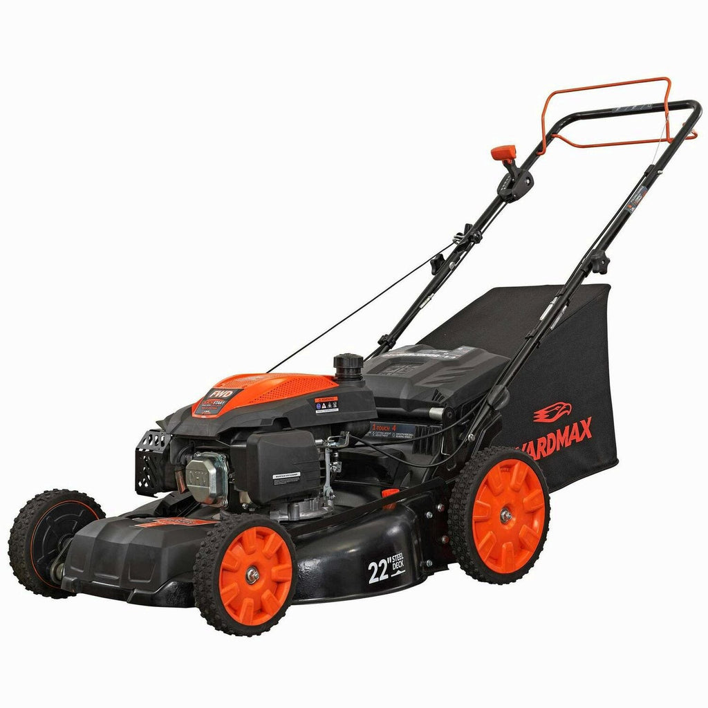 YG2860 22′′ 201cc 3-in-1 Gas Self-Propelled Lawn Mower with CVT and High Wheels