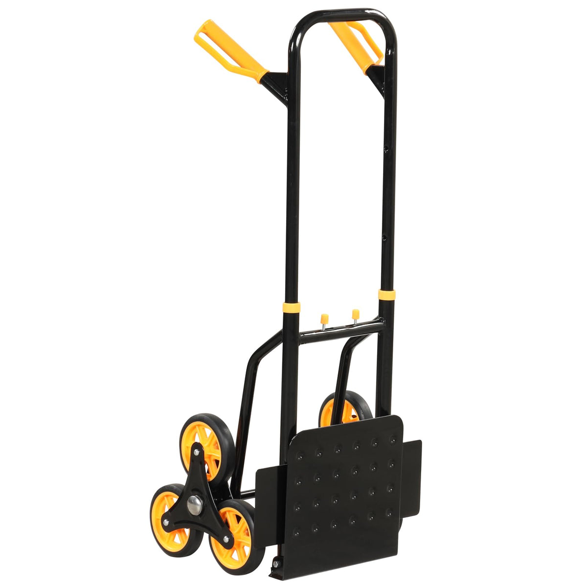 Stair Climber Hand Truck Heavy-Duty Folding Dolly, 350 lbs, Black + Yellow
