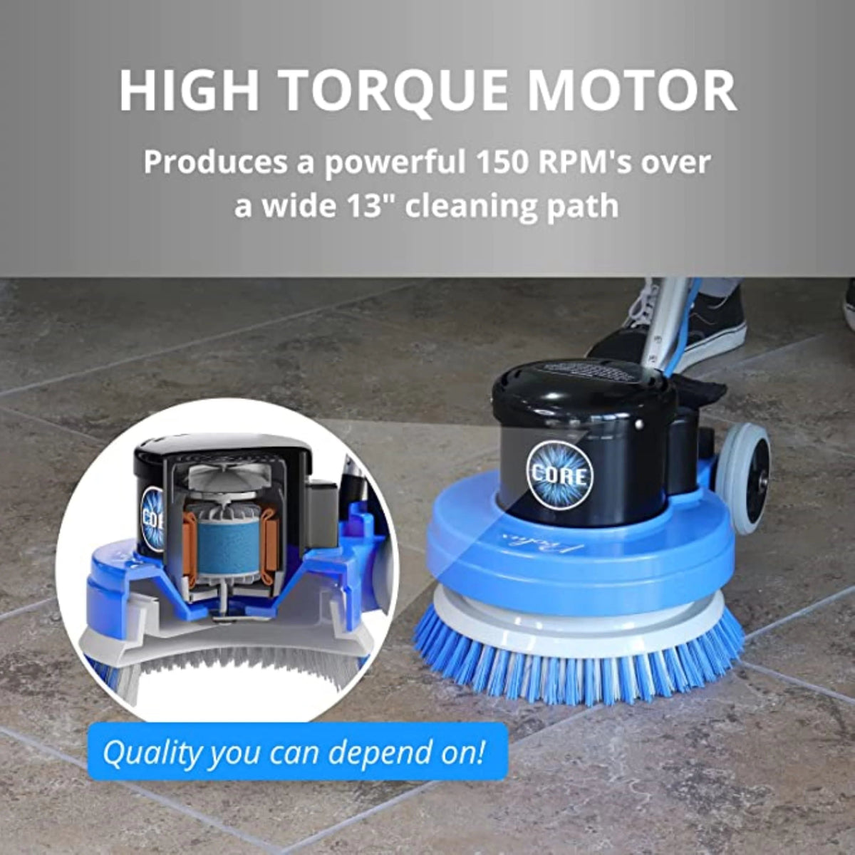 Prolux Core Heavy Duty Commercial 13in Floor Polisher Buffer Scrubber Machine With 5 Pads - Core