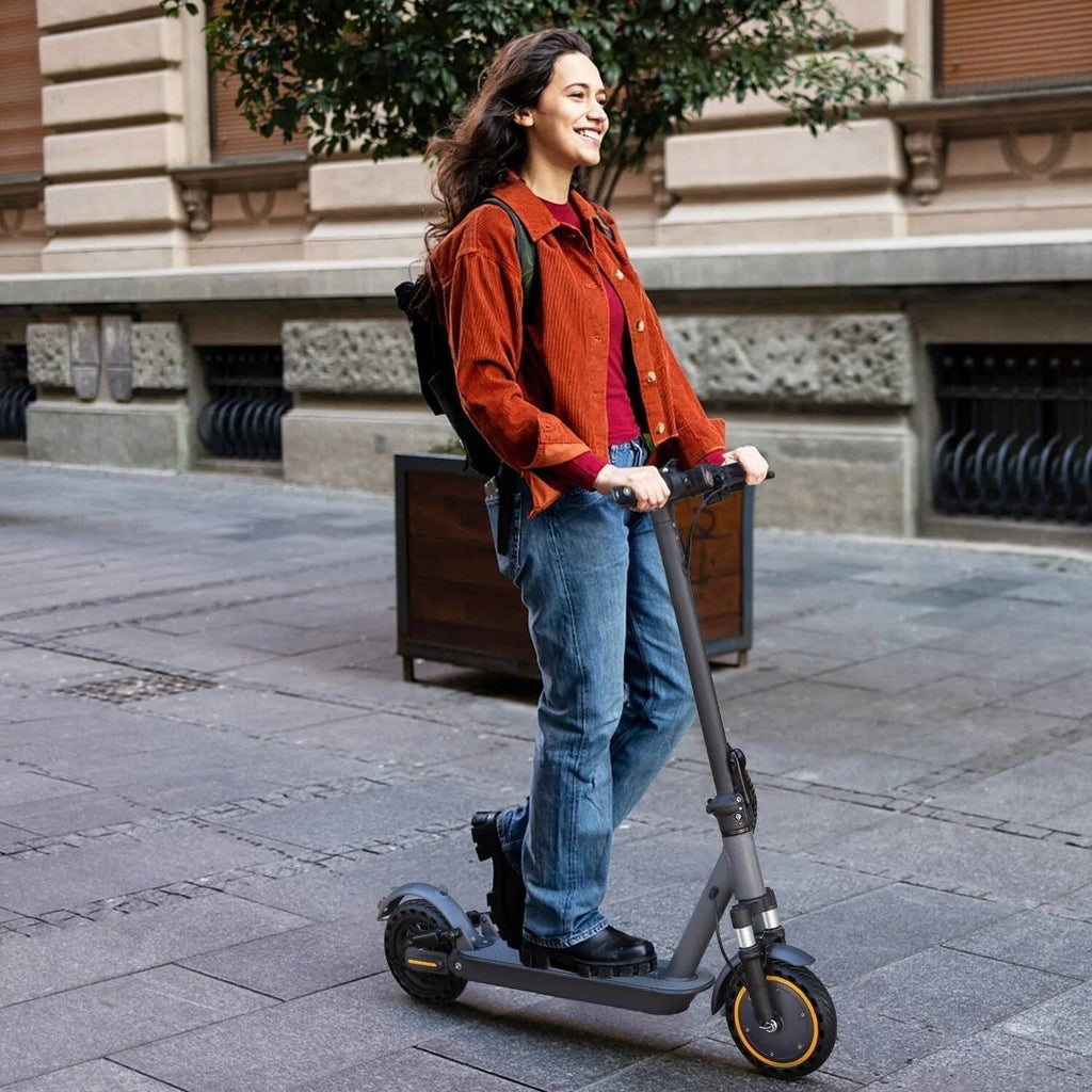 Electric Scooter, 350W/500W Powerful Motor, 8.5"/10" Solid Tires, 19/22Mph, 28/21/12 Miles Range,Dual Braking