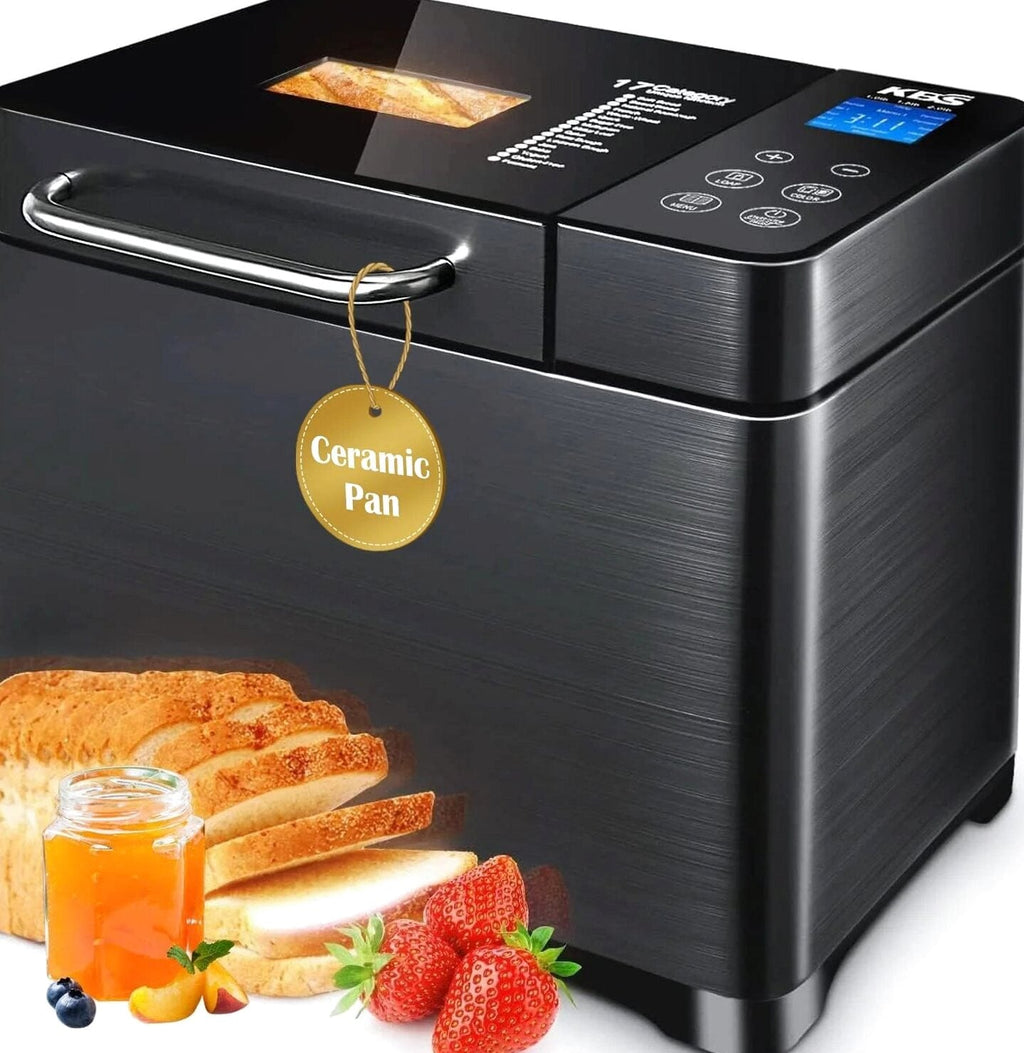 KBS 17-in-1 Stainless Steel Bread Machine with Dual Heaters