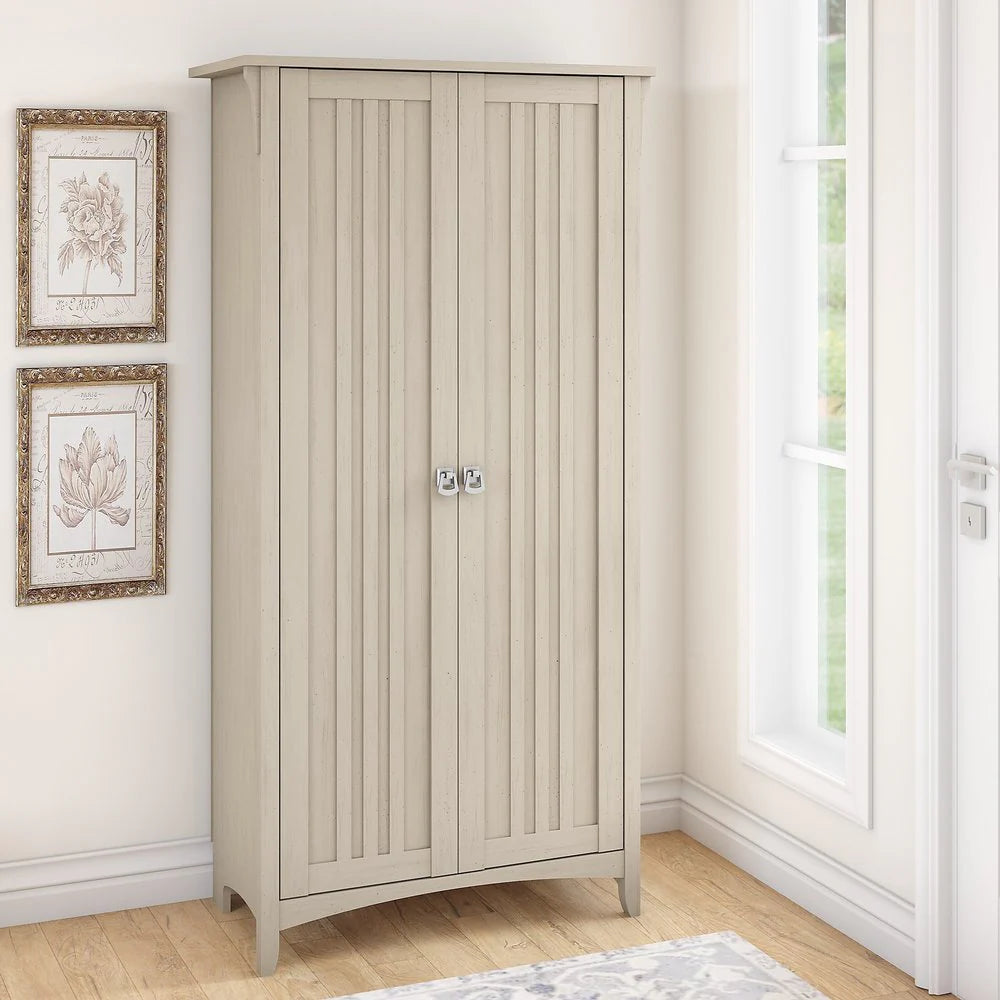 Tall Freestanding Storage Cabinet With Doors And 5 Shelves