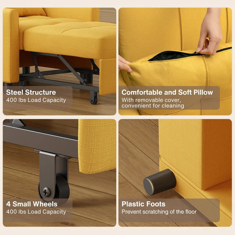 3-in-1 Adjustable Pull-Out Sleeper Sofa Bed With 330 Pounds Capacity