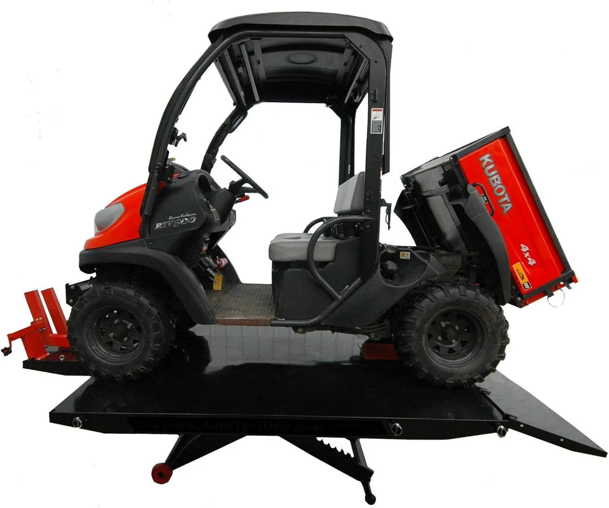 APlusLift Air-Operated Motorcycle & ATV Lift Table, 1500LB, 48in Wide With Side Extensions - MT1500X