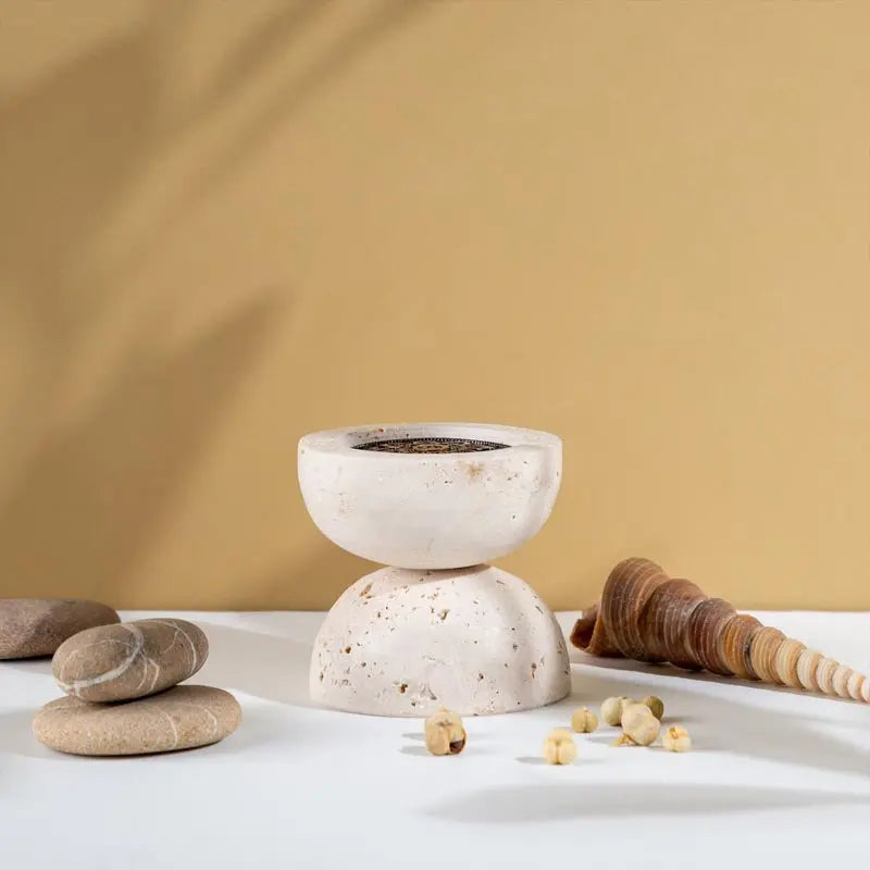 Handmade Travertine Minimalist Incense Burner