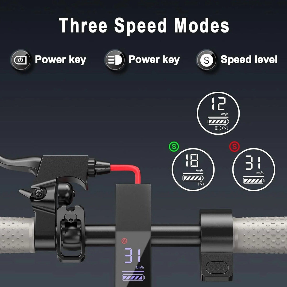 Electric Scooter - 8.5" Solid Tires, 350W Motor, Up to 19 MPH and 21-23 Miles Long-Range Portable Foldable Commuting Scooter for Adults with Double Braking System and App