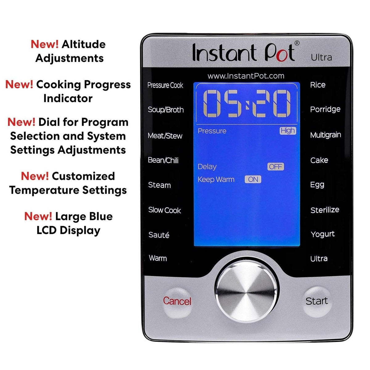 Instant Pot Ultra Mini 3 Quart Programmable Cooker, Stainless Steel, 16 in 1, Silver, Touch Control, UL Certified