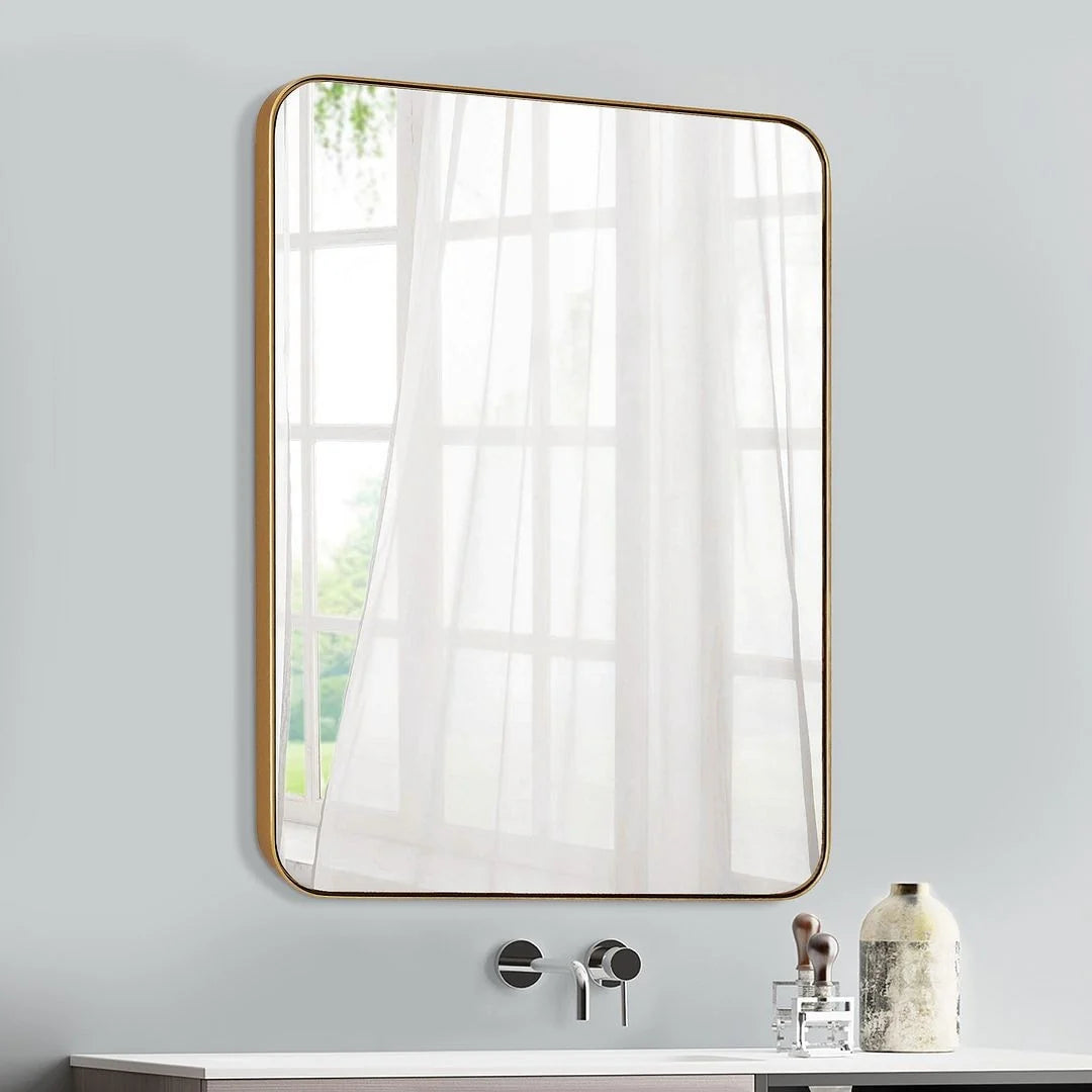 Metal Wall Mounted Decorative Mirror - Vertical Or Horizontal Hanging