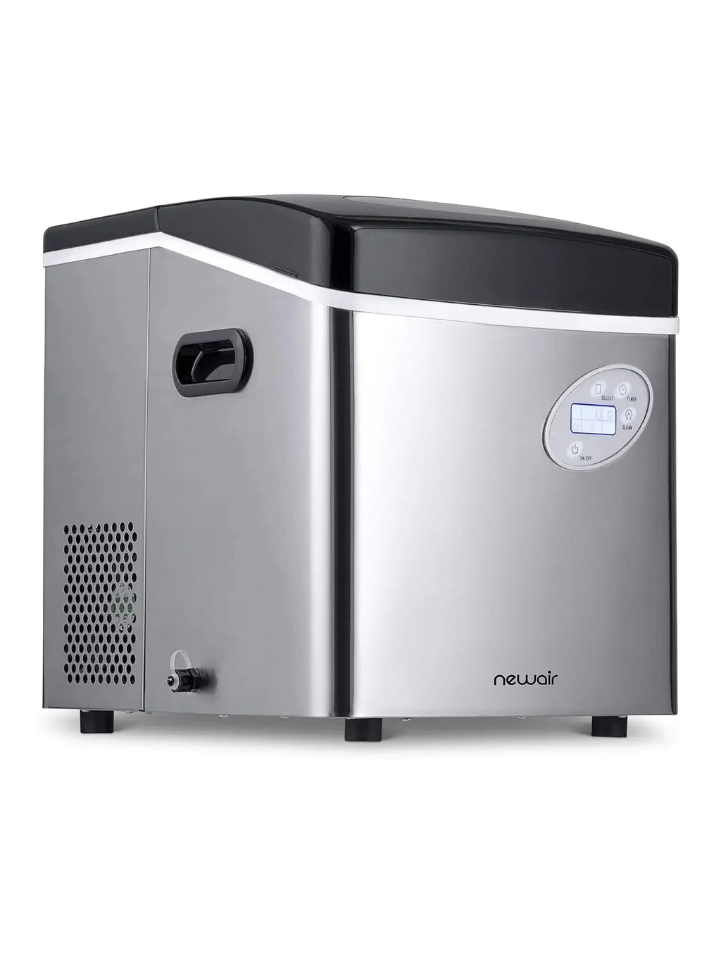 Newair Portable Countertop Ice Maker, 50 lb Daily, 12 Cubes in Under 7 Minutes, 3 Ice Sizes, Stainless Steel