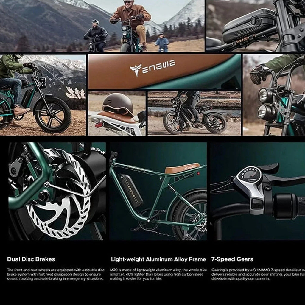 1000W Electric Bike for Adults, Retro-Style, 28mph, 94 Miles Range, 20′′x4.0′′ Fat Tires, Full Suspension, UL Certified
