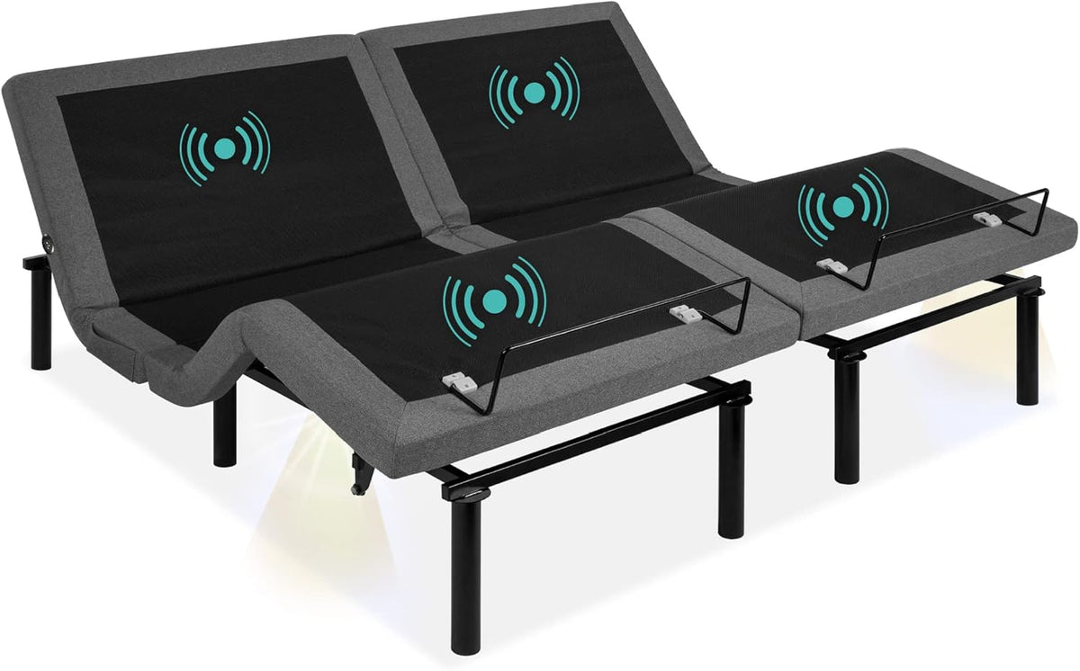 Twin XL Electric Adjustable Bed Base With Wireless Remote, Massage, Night Light, 2 USB Ports, 750 lb - 80 in x 38 in x 14 in