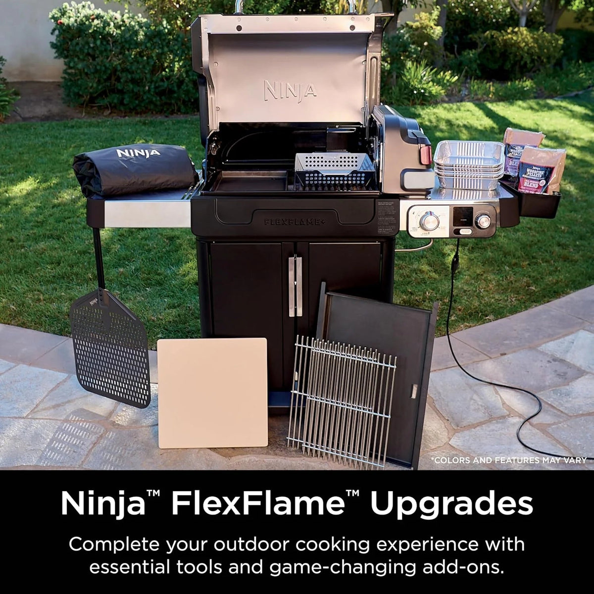 5-in-1 Electric and Propane 3-Burner Outdoor Grill and Smoker, Stainless Steel