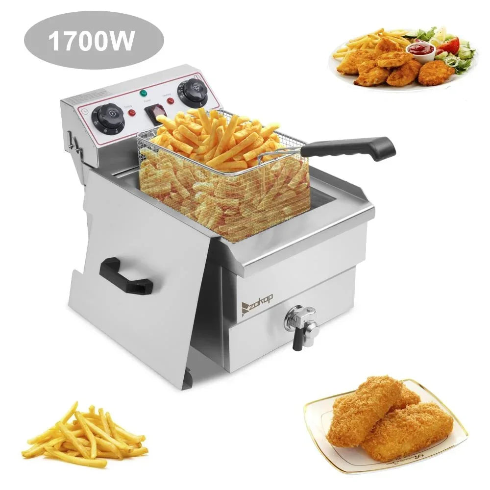 Ktaxon Electric Deep Fryer 12.5QT 1700W Stainless Steel Adjustable Temperature
