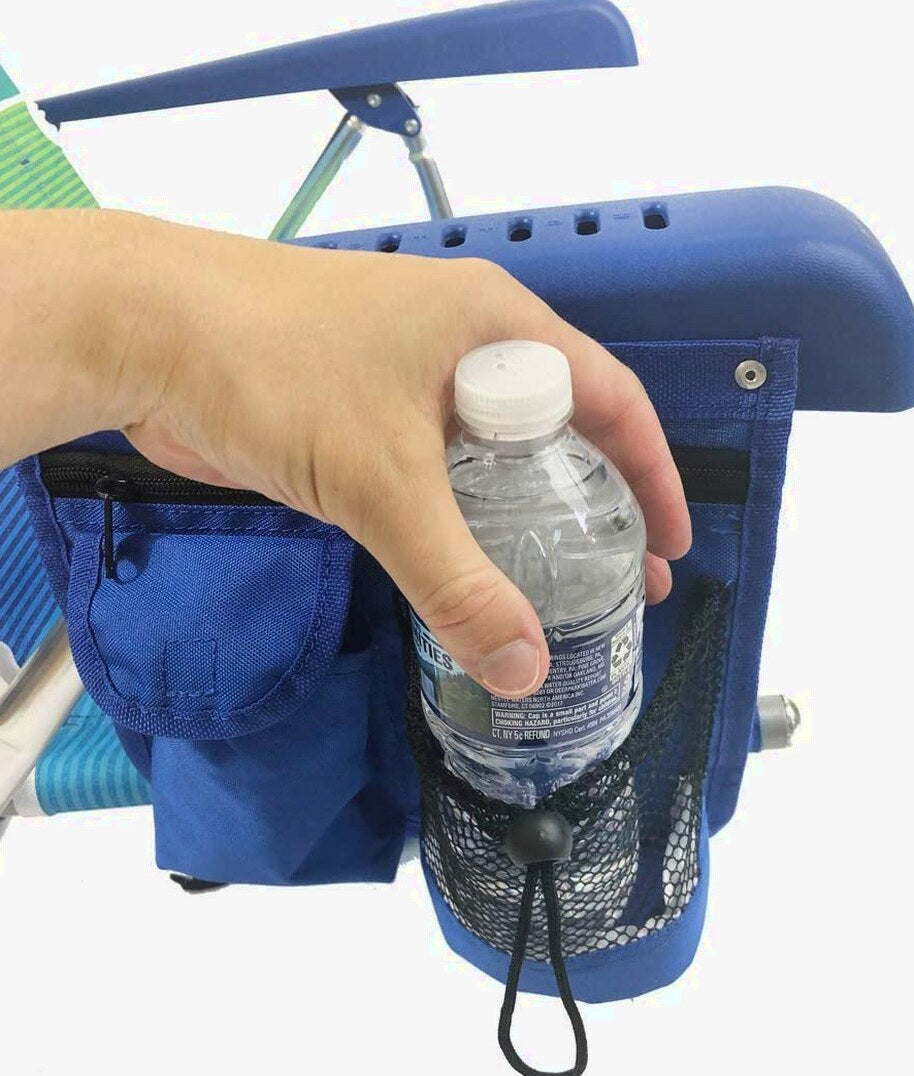 2 Backpack Beach Chairs with Storage Pouch and Towel Bar
