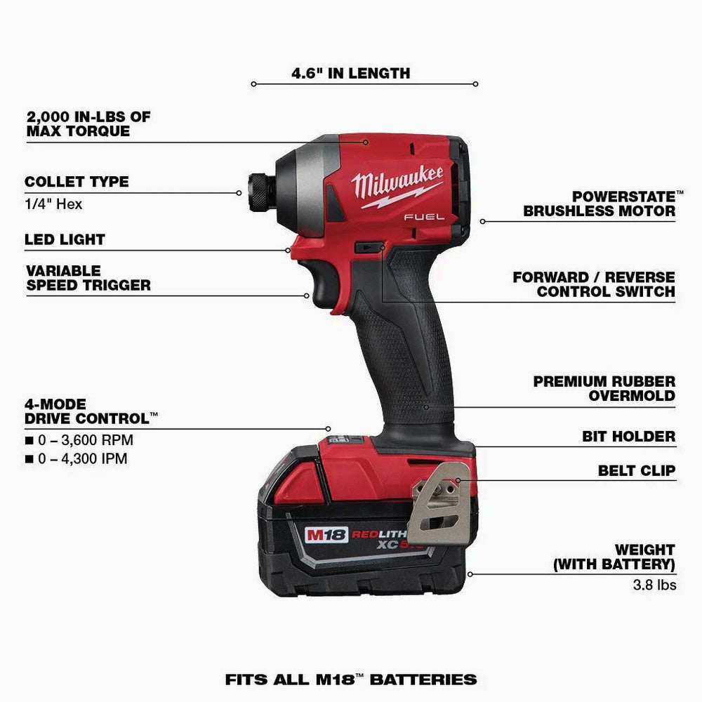 FUEL Lithium-Ion Brushless Cordless 7 Tool Combo Kit 5.0 Ah 18V M18
