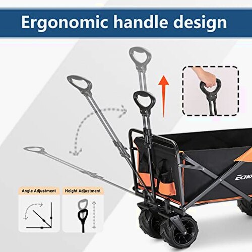 Heavy Duty 350 lb Capacity Foldable Wagon with Large Wheels