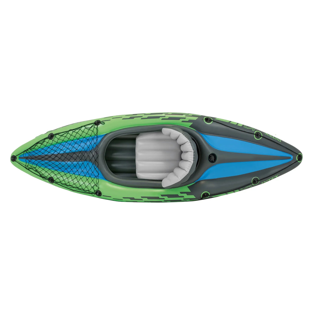 Intex Challenger K1 1-Person Inflatable Fishing Kayak Set, 108 x 30 x 13 Inches, 220-Pound Capacity
