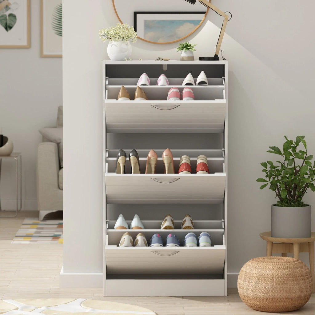 Modern Flip-Down Shoe Storage Cabinet