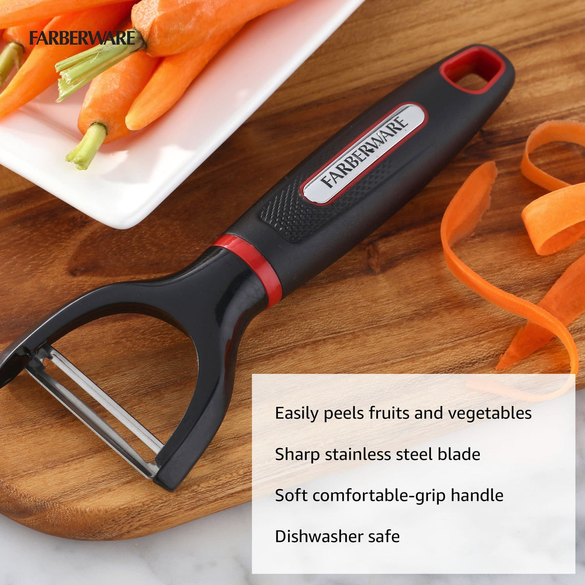 Stainless Steel Y Peeler in Black