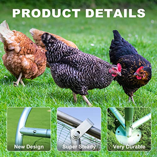 Large Metal Chicken Coop Poultry Cage for 6/10 Chickens, 9.8' L x 6.5' W x 6.5' H