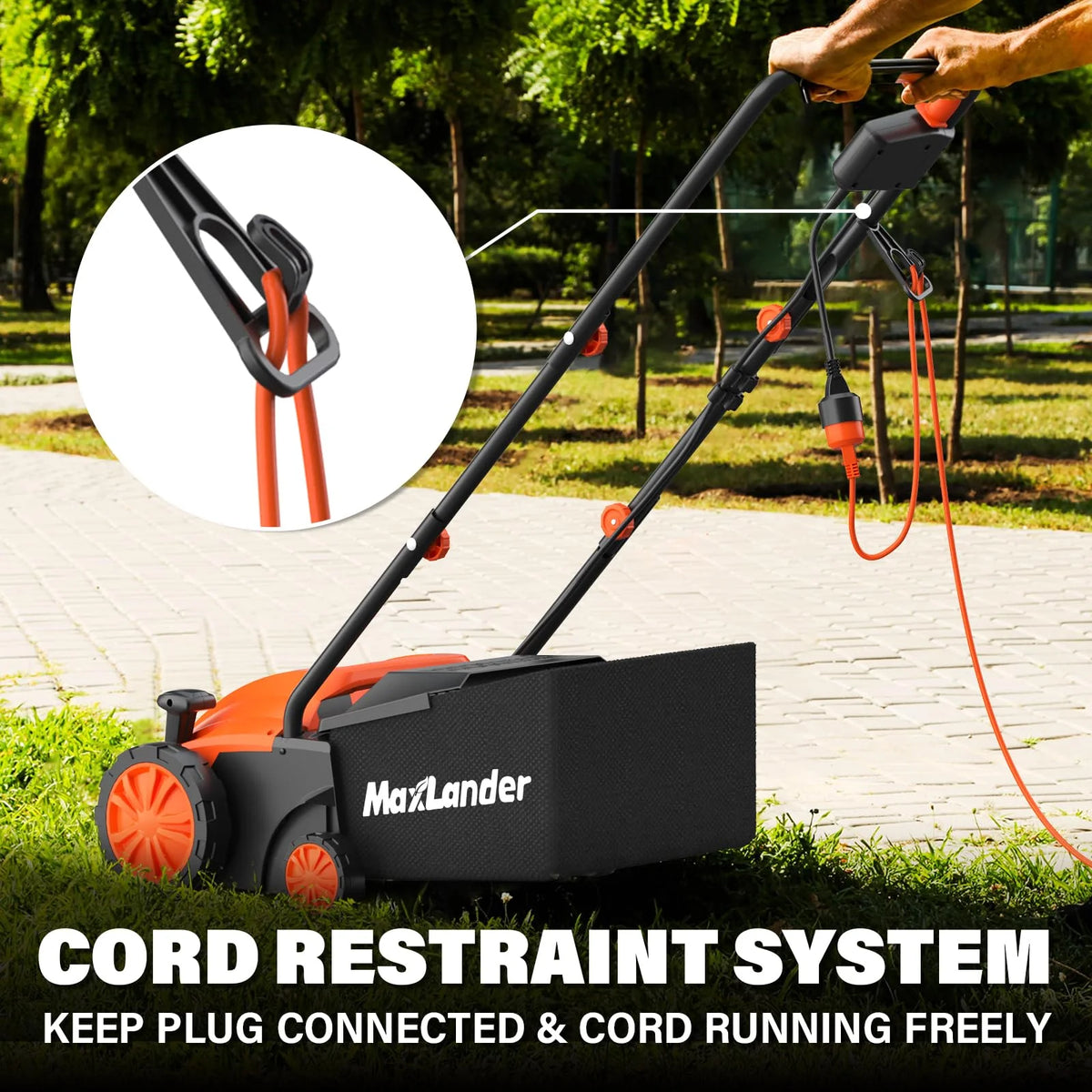 MAXLANDER Electric Dethatcher And Scarifier, 13in 12Amp 2-In-1 With 30L Collection Bag