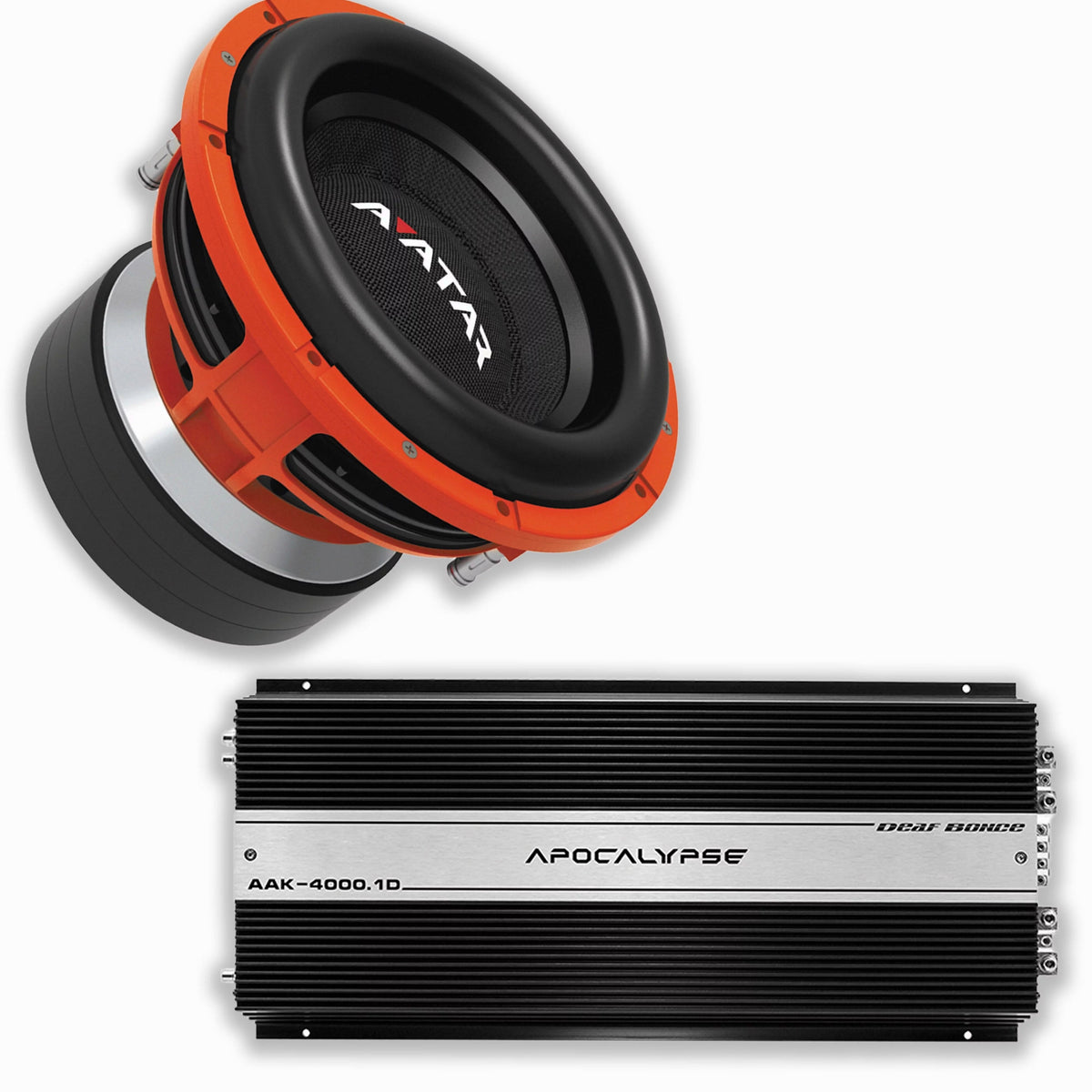 Deaf Bonce Car Audio 12" 2Ohm Avatar Subwoofer STU-1246D2&amp;Monoblock Amp Package