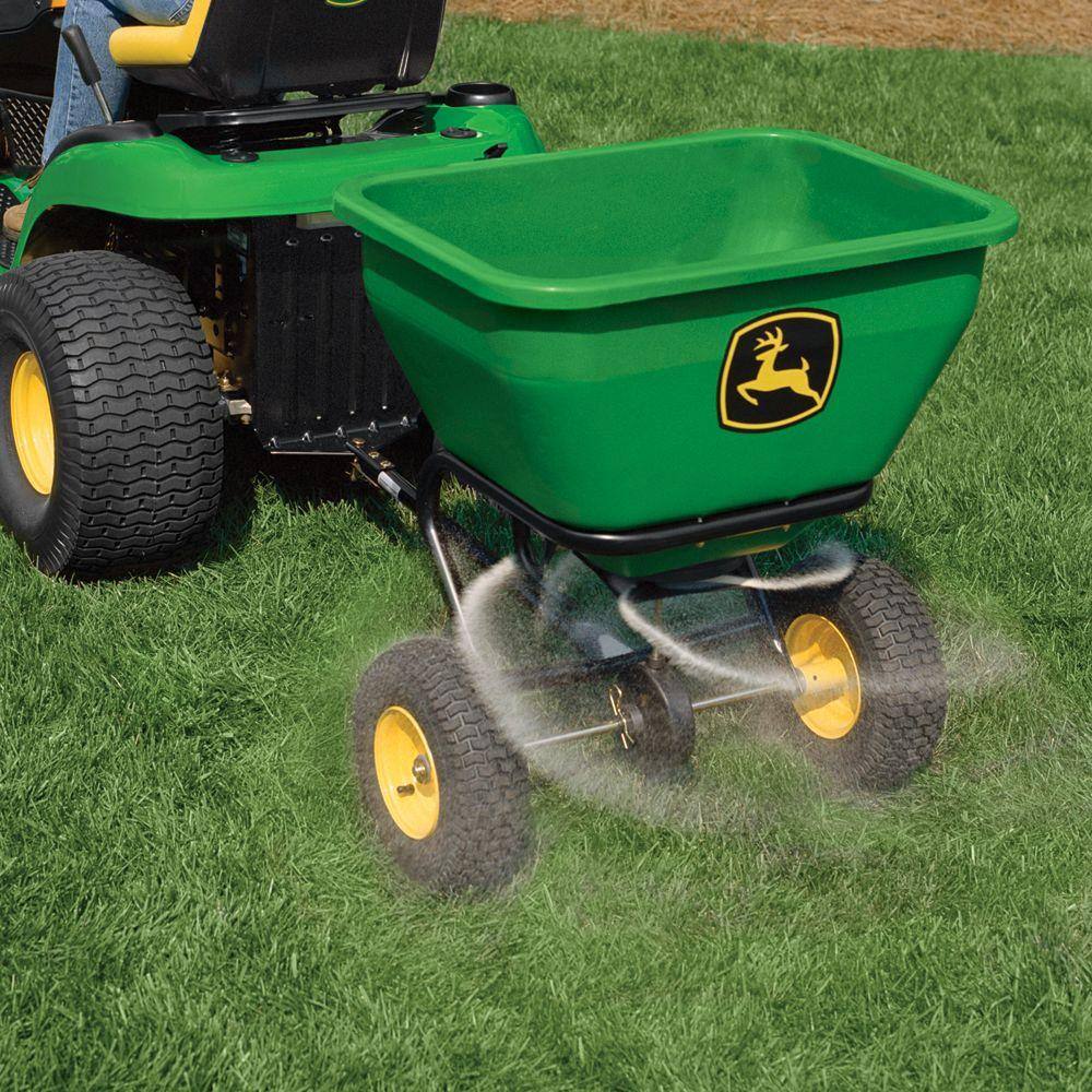 175 lb Tow-Behind Broadcast Spreader With Poly Hopper And Adjustable Flow Control