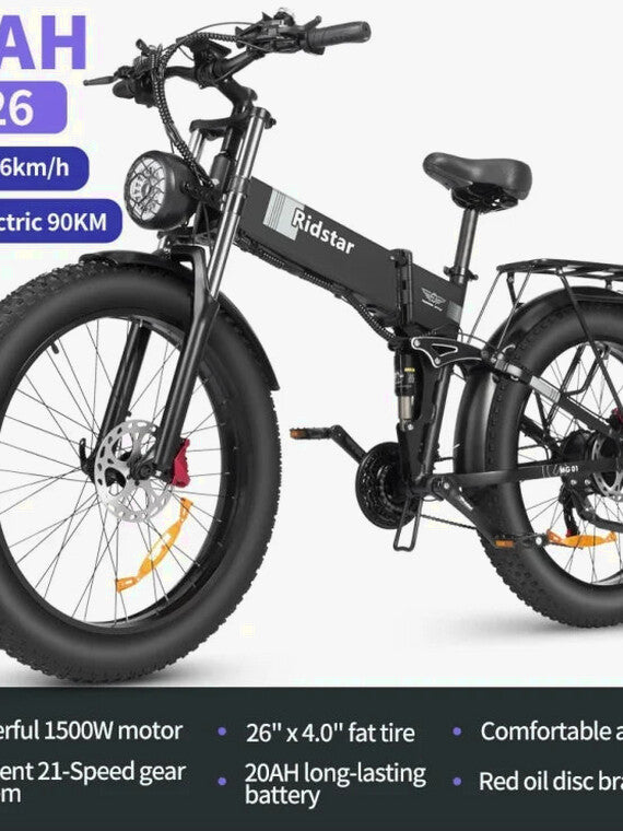 Eletric Bike for Adults 750W Motor 48V 20Ah Removable Battery 26?? Fat Tire Folding E-Bike Shimano 21-Speed MTB Cycling UL2849