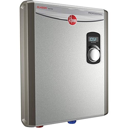 Rheem 18kW 240V Tankless Electric Water Heater, Energy Efficient, Compact, Gray