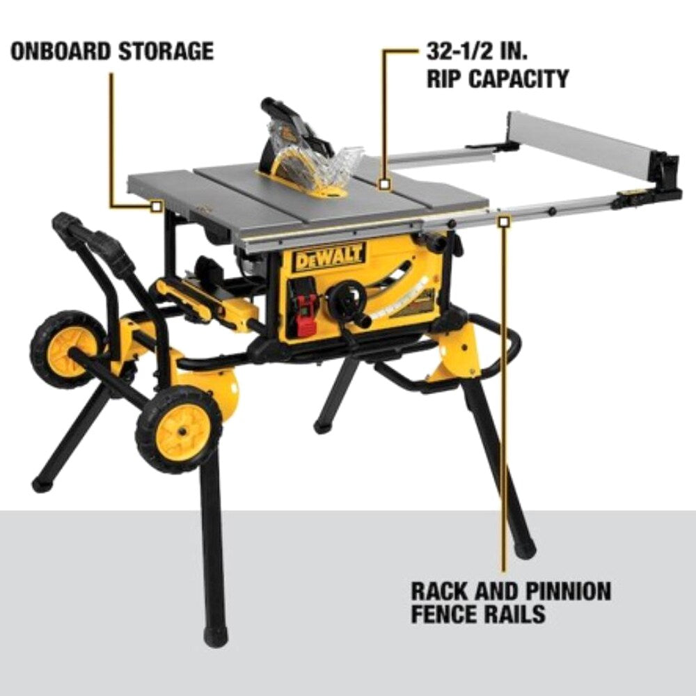 15 Amp Corded 10 in. Job Site Table Saw with Rolling Stand DWE7491RS