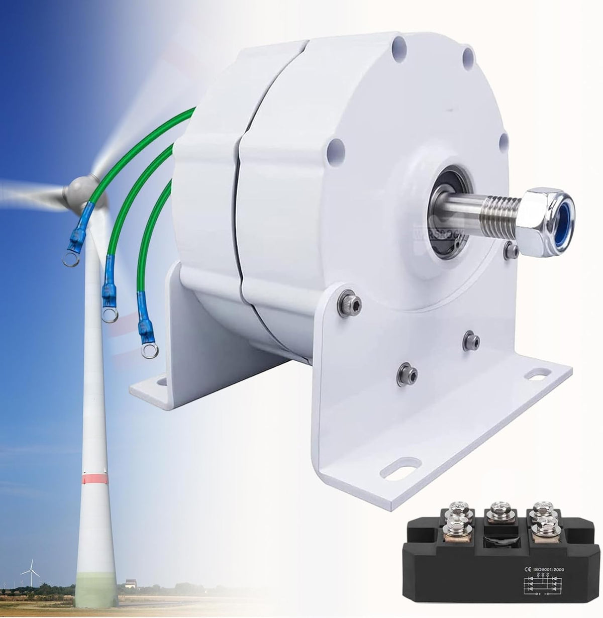 12,000W Low-RPM Permanent Magnet Gearless Generator for Wind and Water Turbines - 12V/24V/48V/120V/220V