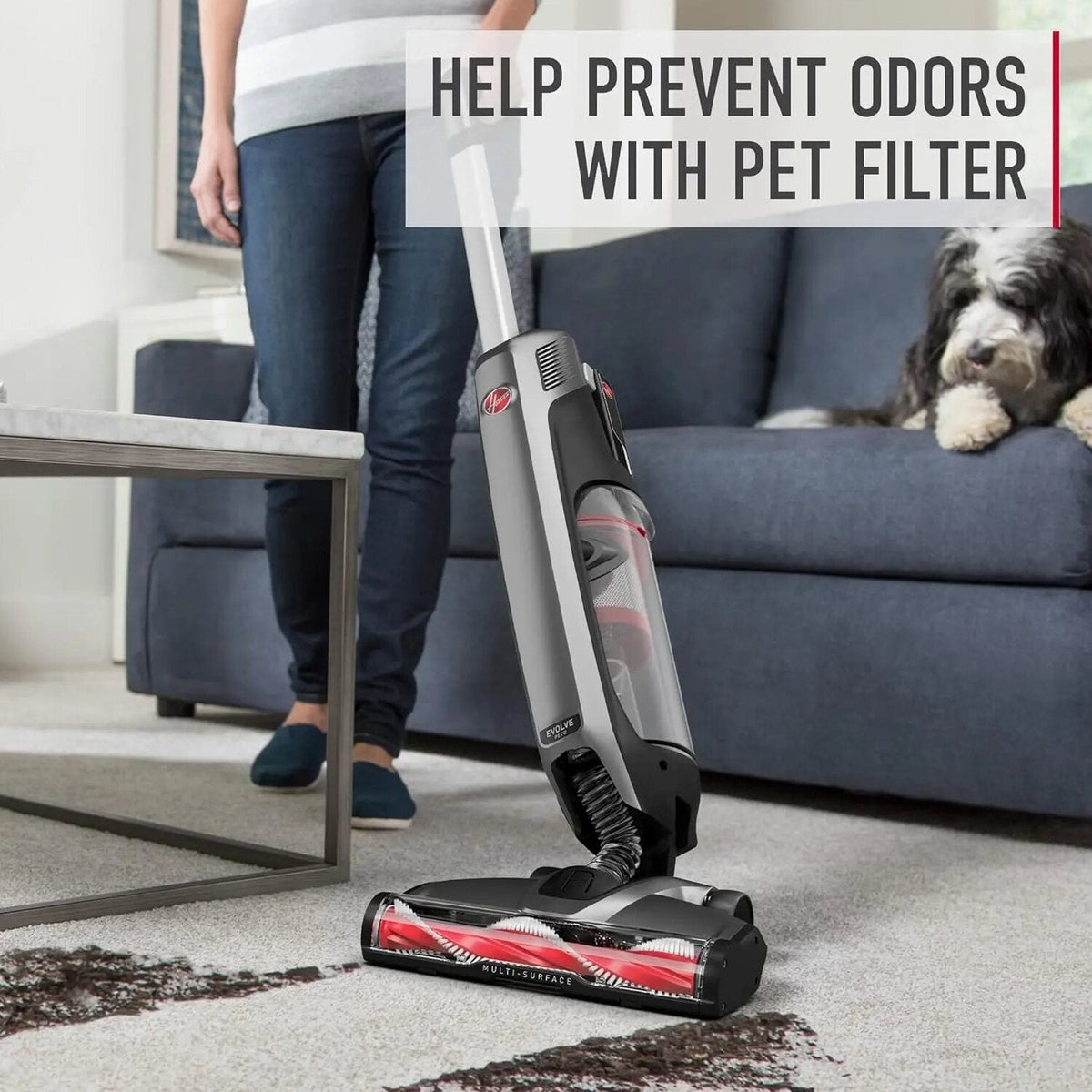 Hoover ONEPWR Evolve Pet Cordless Small Upright Vacuum Cleaner Lightweight Stick Vac For Carpet and Hard Floor BH53422V Black
