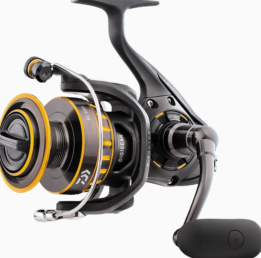 Daiwa BG Spinning Reel – Black Anodized Aluminum, Digigear System, Air Rotor, Waterproof Drag for Freshwater &amp; Saltwater Fishing