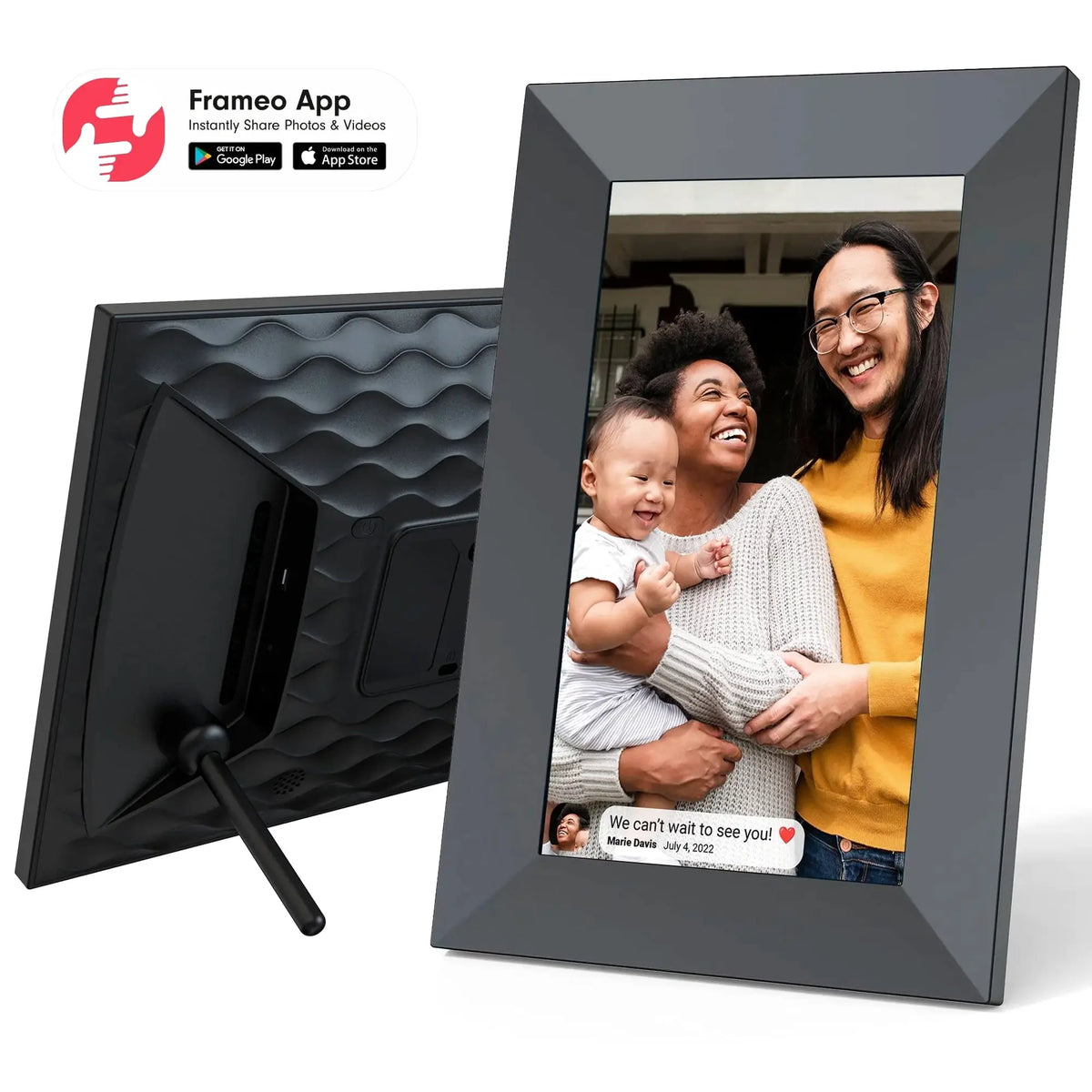 Onn 7 Wi-Fi Digital Picture Frame | Send Photos &amp; Videos Instantly Via The Free Frameo App,100096732