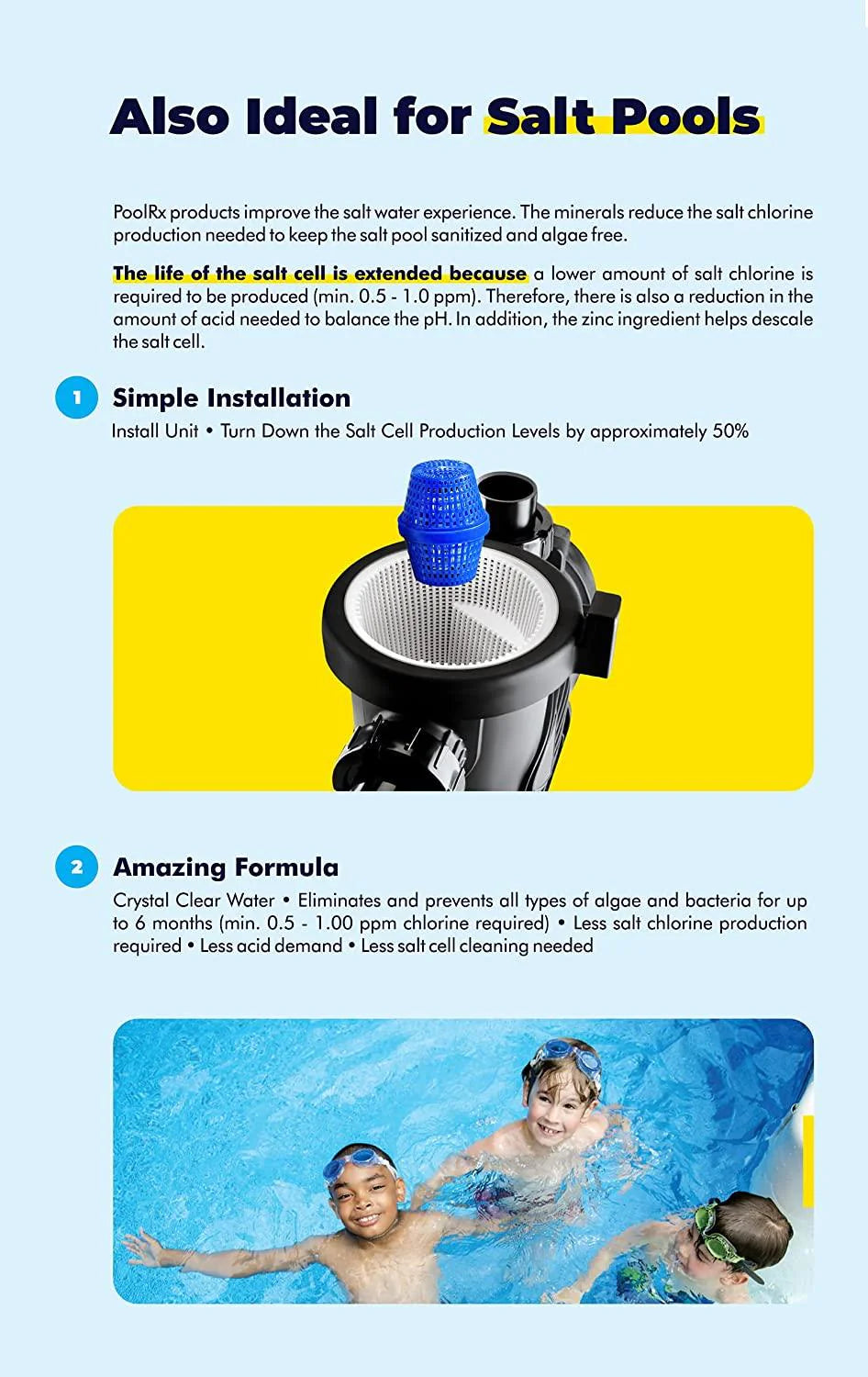 Black Swimming Pool Algaecides, 4 Pack, 20,000-30,000 Gallon - 101067