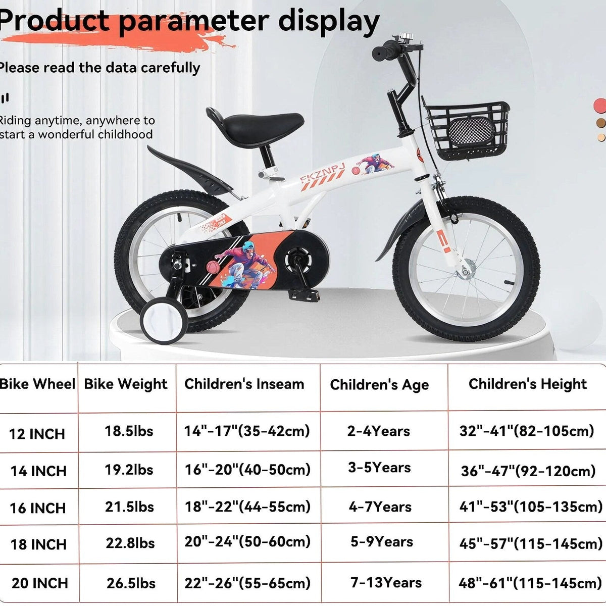 Baprem 18" Girls Bike for 5-9 Years Old Kids, Cute Kids Bike with Training Wheels, Steel Frame Sporty Children Bicycle, Pink