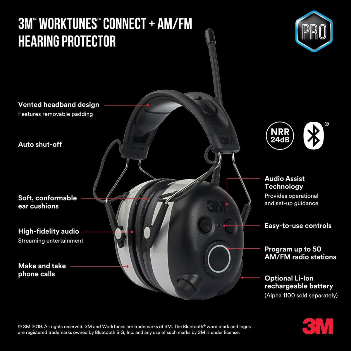 3M Worktunes Connect. AM/FM Hearing Protector. Bluetooth Technology