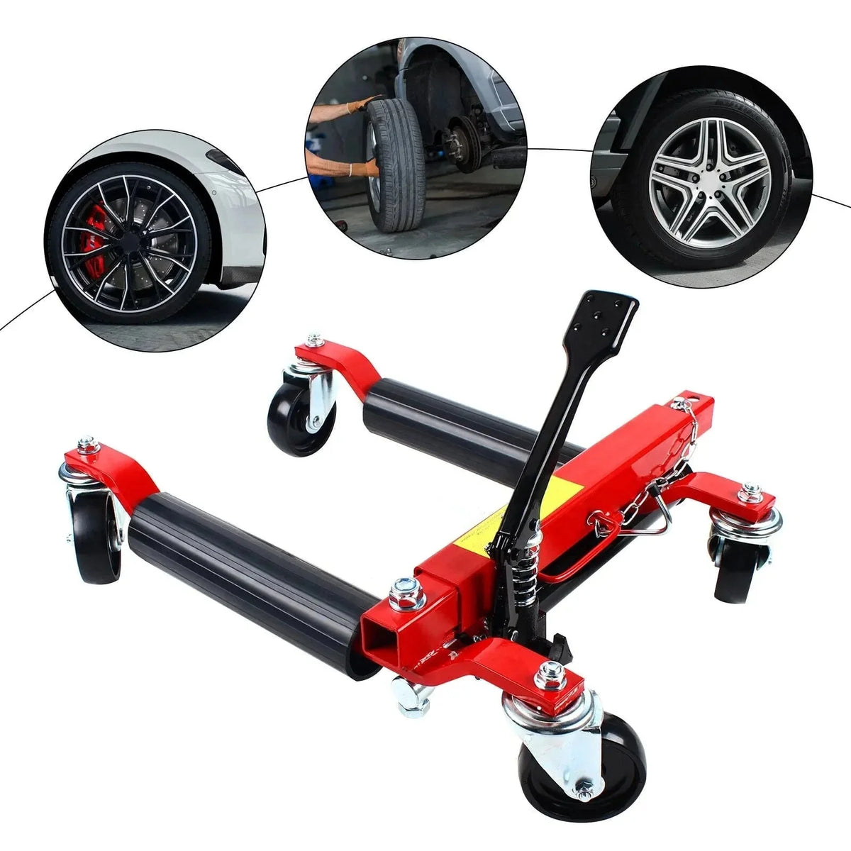 Hydraulic Positioning Car Wheel Dolly Jack Lift, 1500lb, A3 Steel And PVC