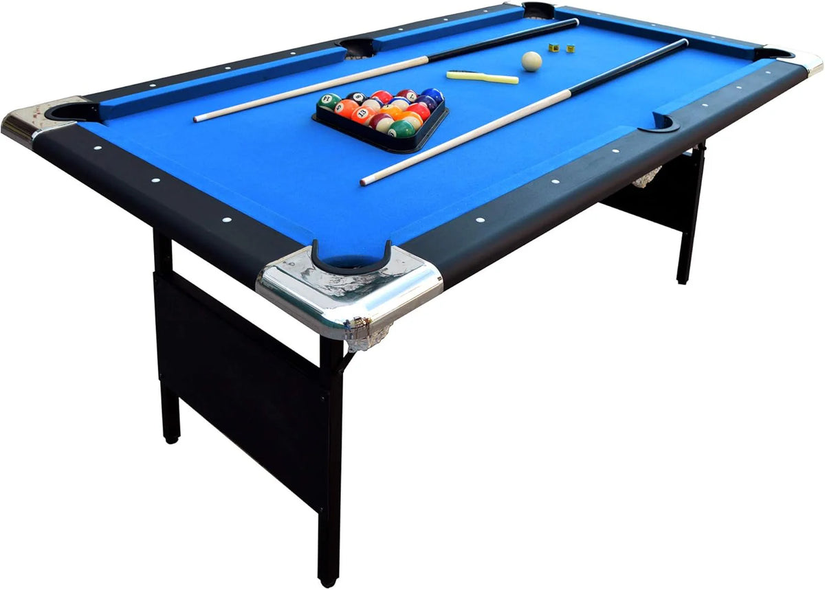 Hathaway Fairmont 6 Ft Portable Pool Table, Blue - BG2574