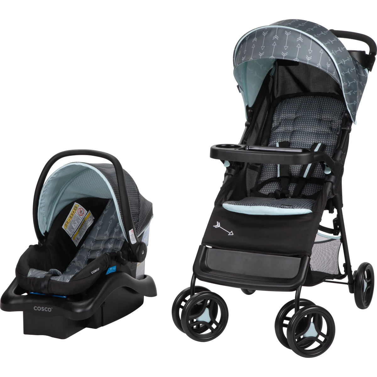 Cosco Kids Lift & Stroll DX Travel System, Gray Arrows - DX
