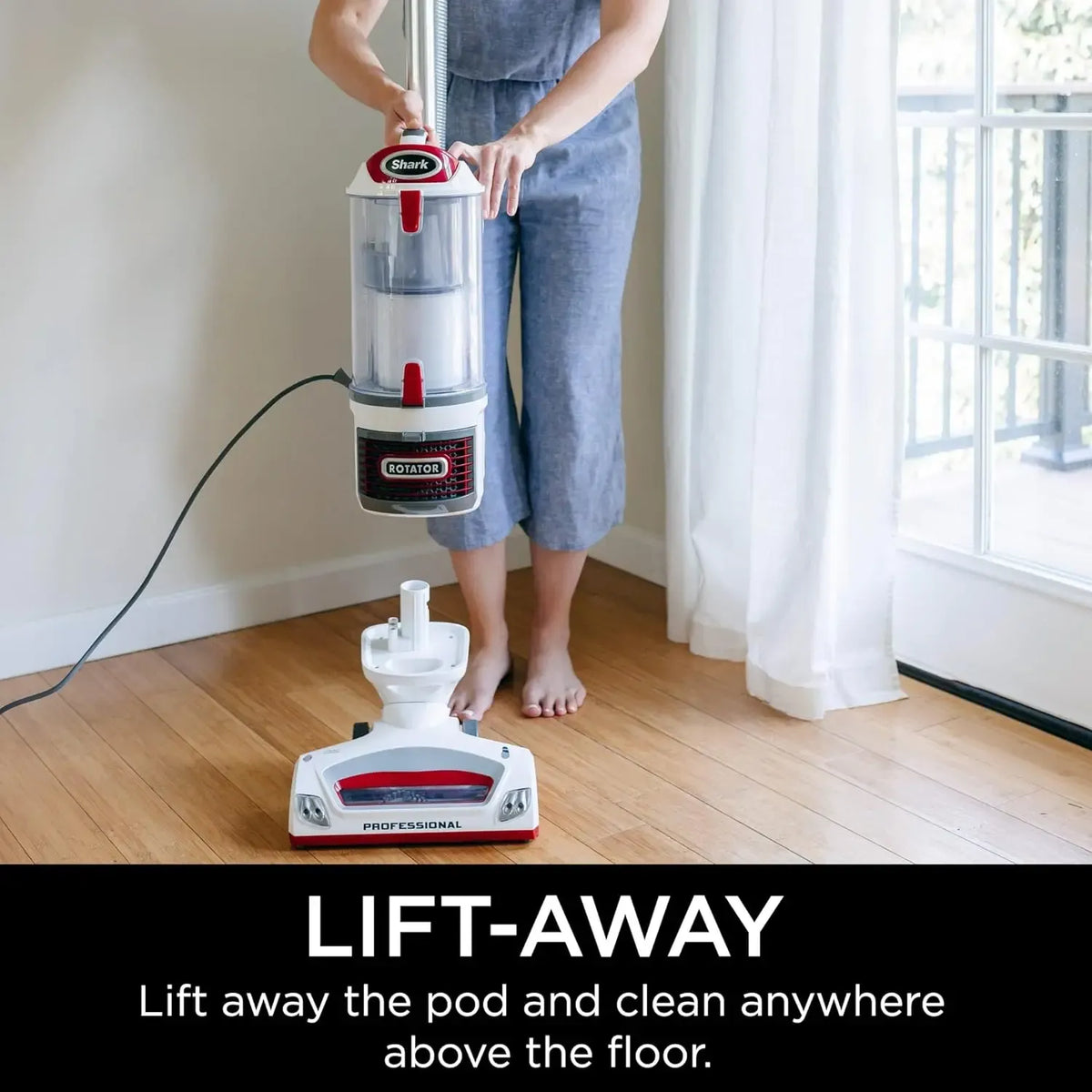 Shark Rotator Professional Lift-Away Upright Vacuum With HEPA Filter, White/Red - NV501