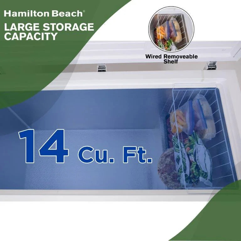 Hamilton Beach 14 Cu. Ft. Chest Freezer, White - HZ7941-3BCOM