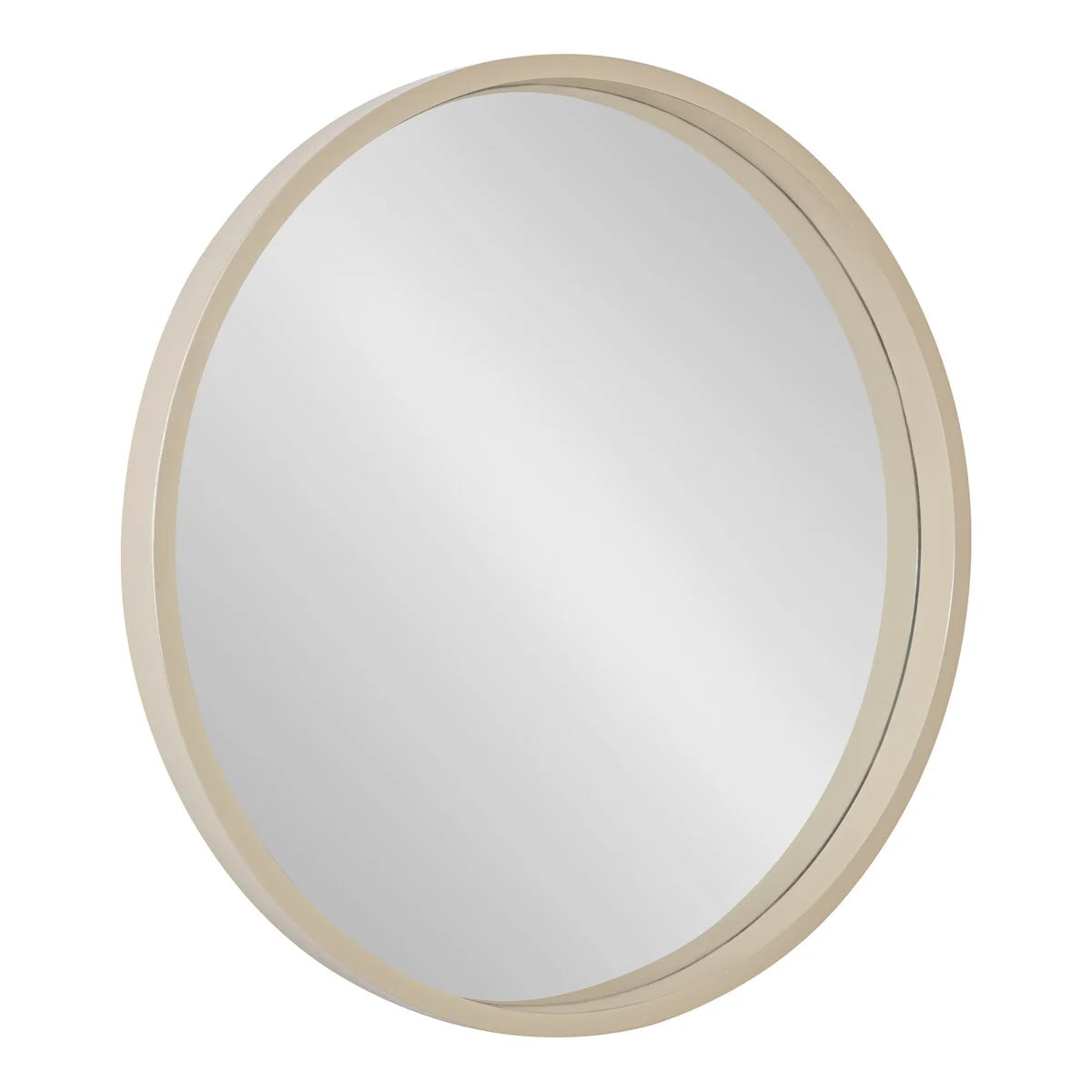 Round Wood Accent Wall Mirror With Modern Decorative Wooden Frame