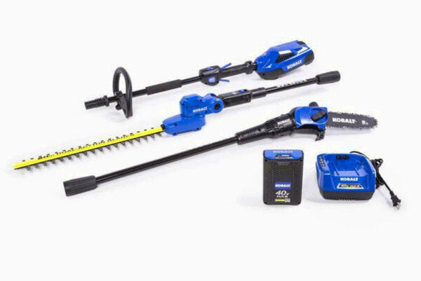 Kobalt 40V Cordless Combo Kit: Pole Hedge Trimmer &amp; Saw, 2.5Ah Battery &amp; Charger Included