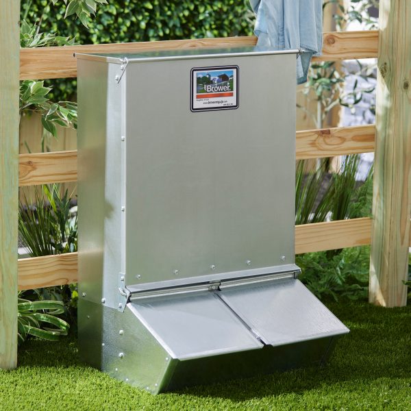 Galvanized Steel Hog Feeder 3.7 Bushel, 2-Door, 20-Gauge, Silver