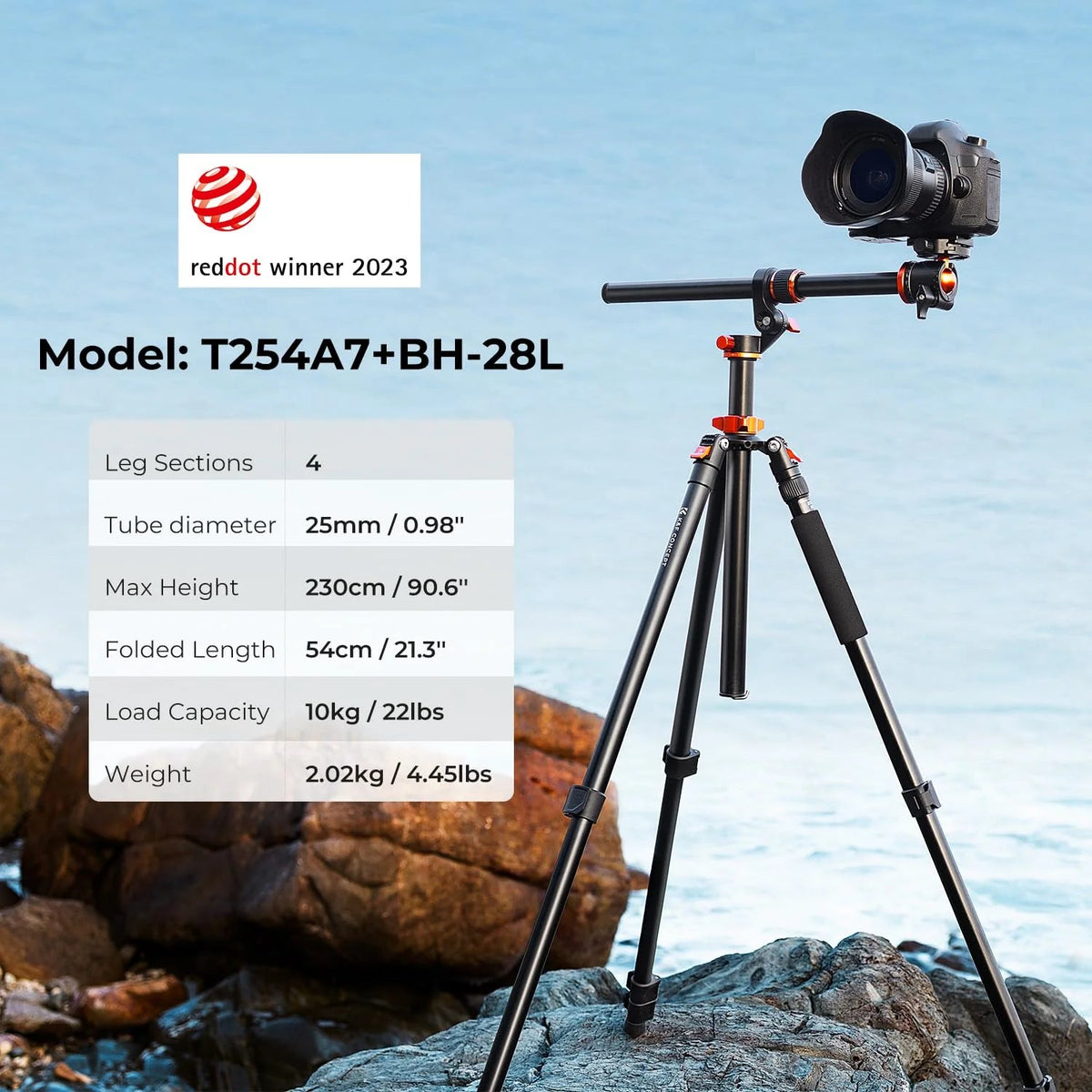 90 Inch Ultra High Camera Tripod With Metal Ball Head, Heavy Duty Photography Stand