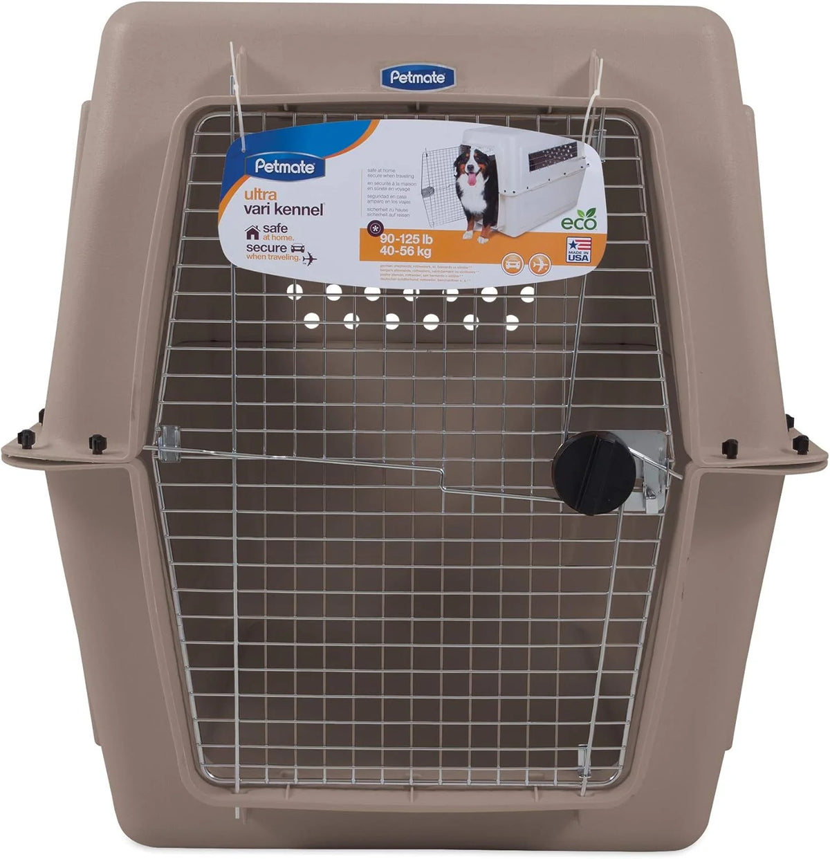 Petmate Ultra Vari Dog Travel Kennel, 48 in Long, 90 to 125 lbs - Taupe Black