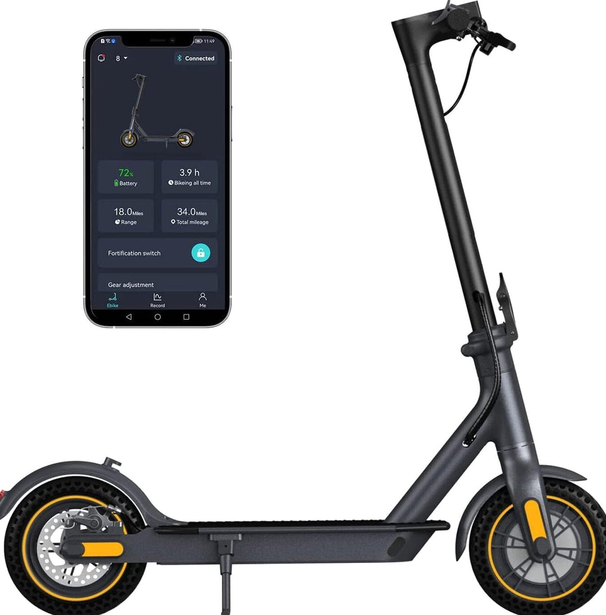 Electric Scooter -500W Motor 10" Solid Tires,Up to 18 Miles Long-Range and 19 MPH Portable Folding Commuting Scooter for Adults