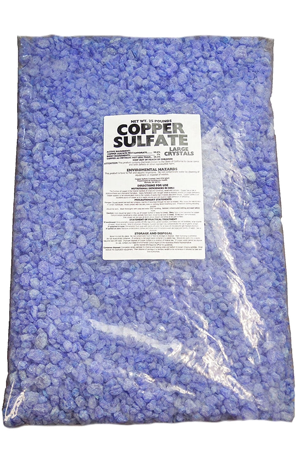 Copper Sulfate Fine Crystals - 25 lb Bag