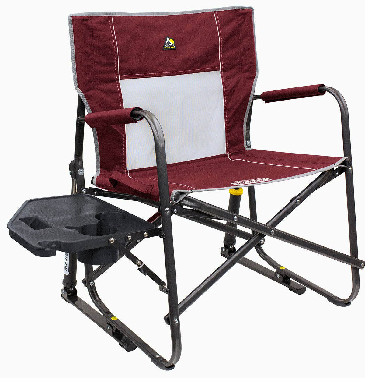 GCI Outdoor Freestyle Rocker XL Folding Rocking Chair with Side Table, Supports 250 lbs, Portable for Camping